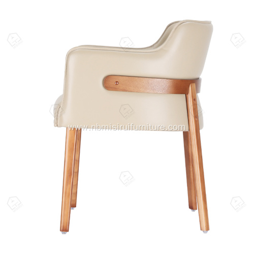 Restaurant chair with saddle leather
